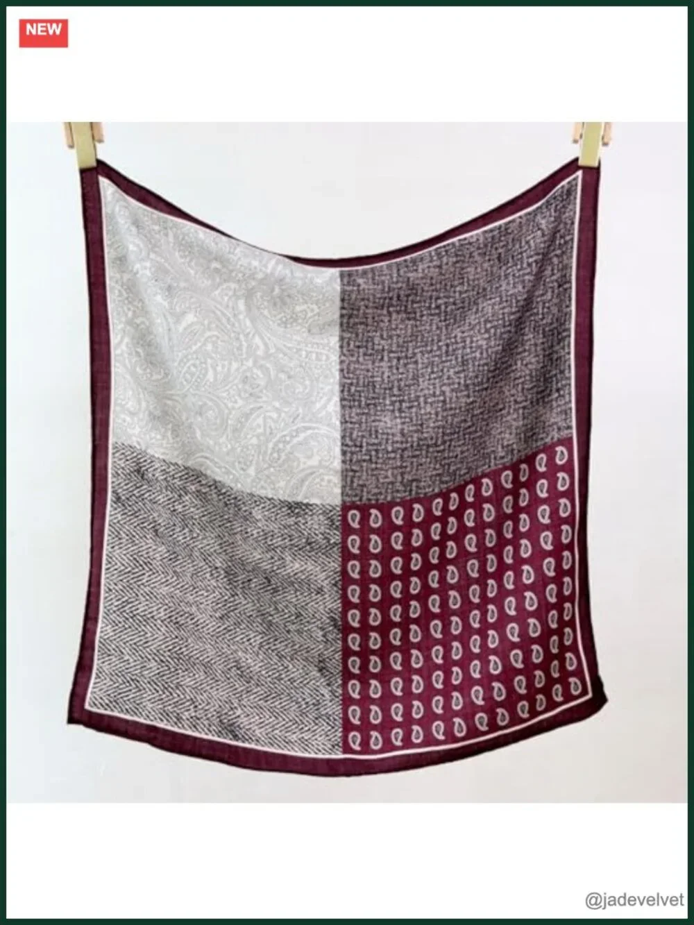 Lightweight Silk Wool Blend Square Scarf 26x26